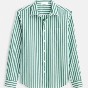 Frank & Eileen / Eileen Relaxed Fit Linen Top - Green Stripe